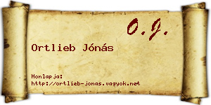 Ortlieb Jónás névjegykártya